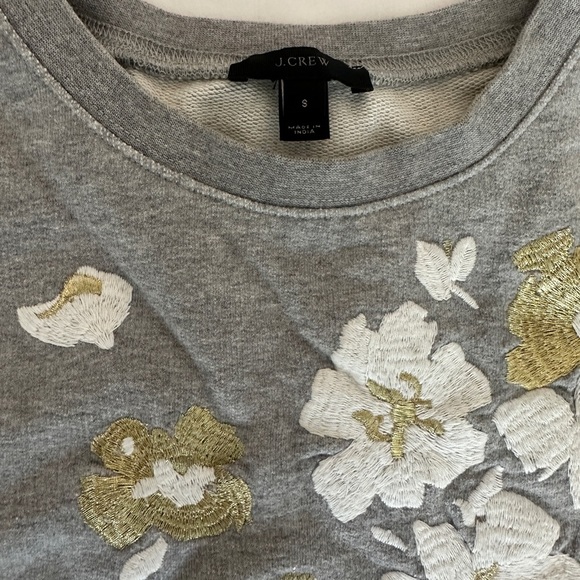 J Crew embroidered flowers sweatshirt - Picture 3 of 6
